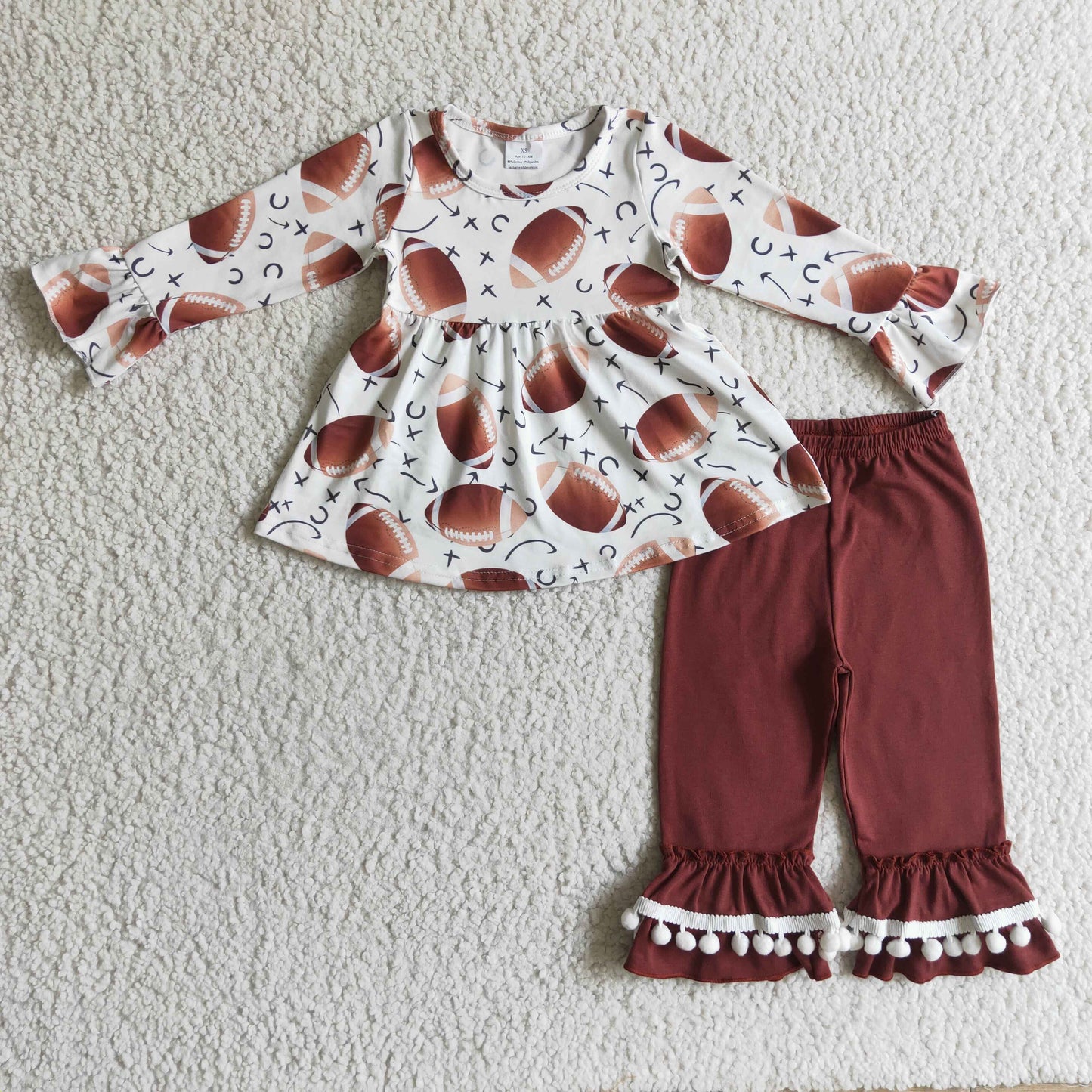 Girls fall Football tunic top outfits  GLP0267