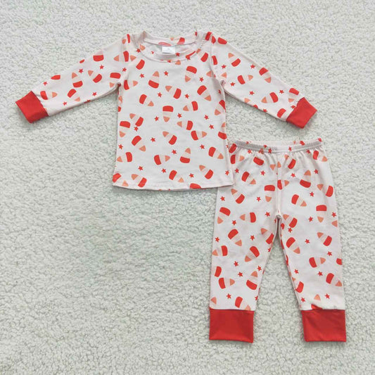 GLP0541 Candy Stars Print Girls Halloween Pajamas Clothes Set