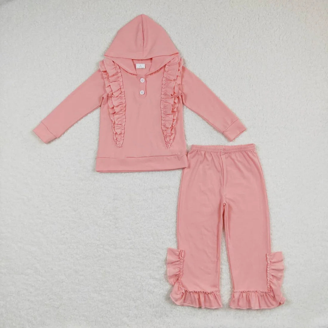 Sibling Baby Girls Ruffle Hoodie Leopard Floral Top Bell Bottom Pants Outfit