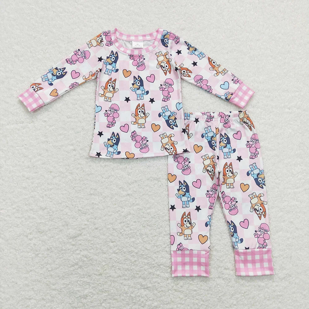 Sibling Baby Girls Valentines Long Sleeve Top Pants Pajama Set