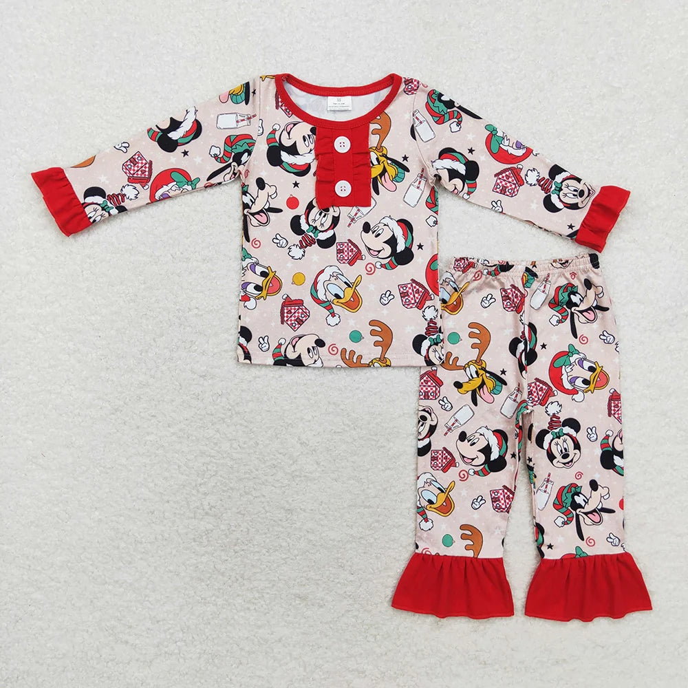 Sibling Girls Baby Boys Christmas Cartoon Deer Rompers Pajamas