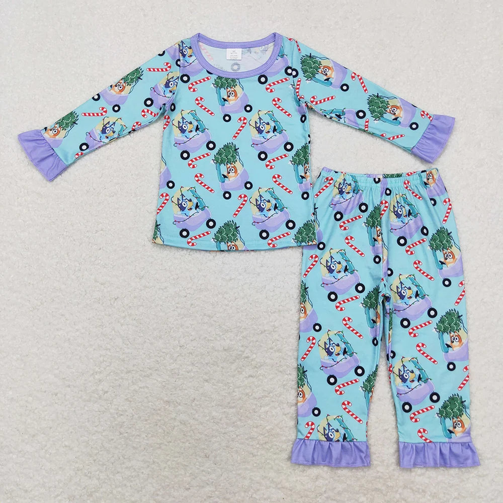 Family Adult Baby Girls Christmas Dogs Candy Pajamas Clothes Set