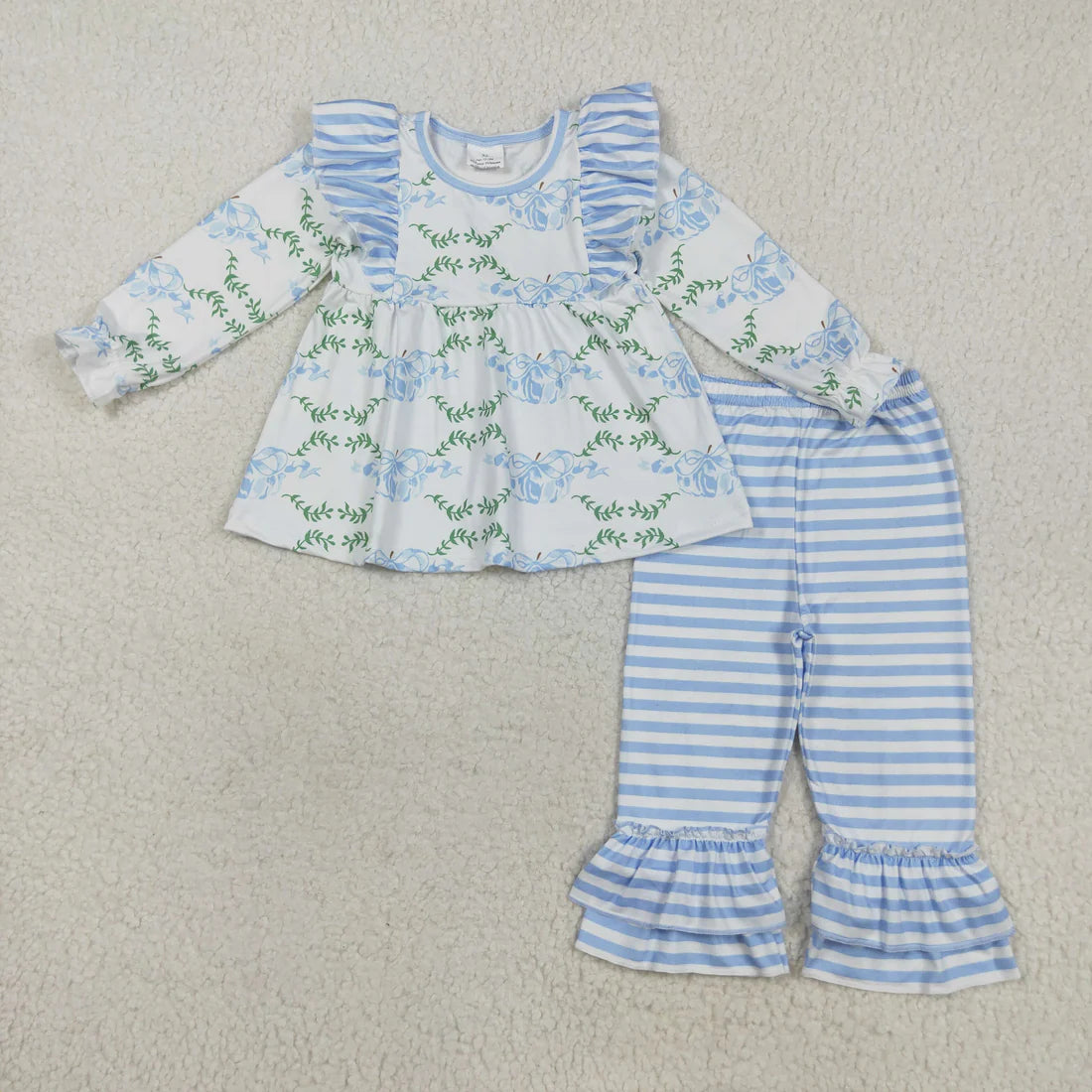 Baby Girls Sibling Fall Pumpkins Tunic Top With Ruffle Pants Sets