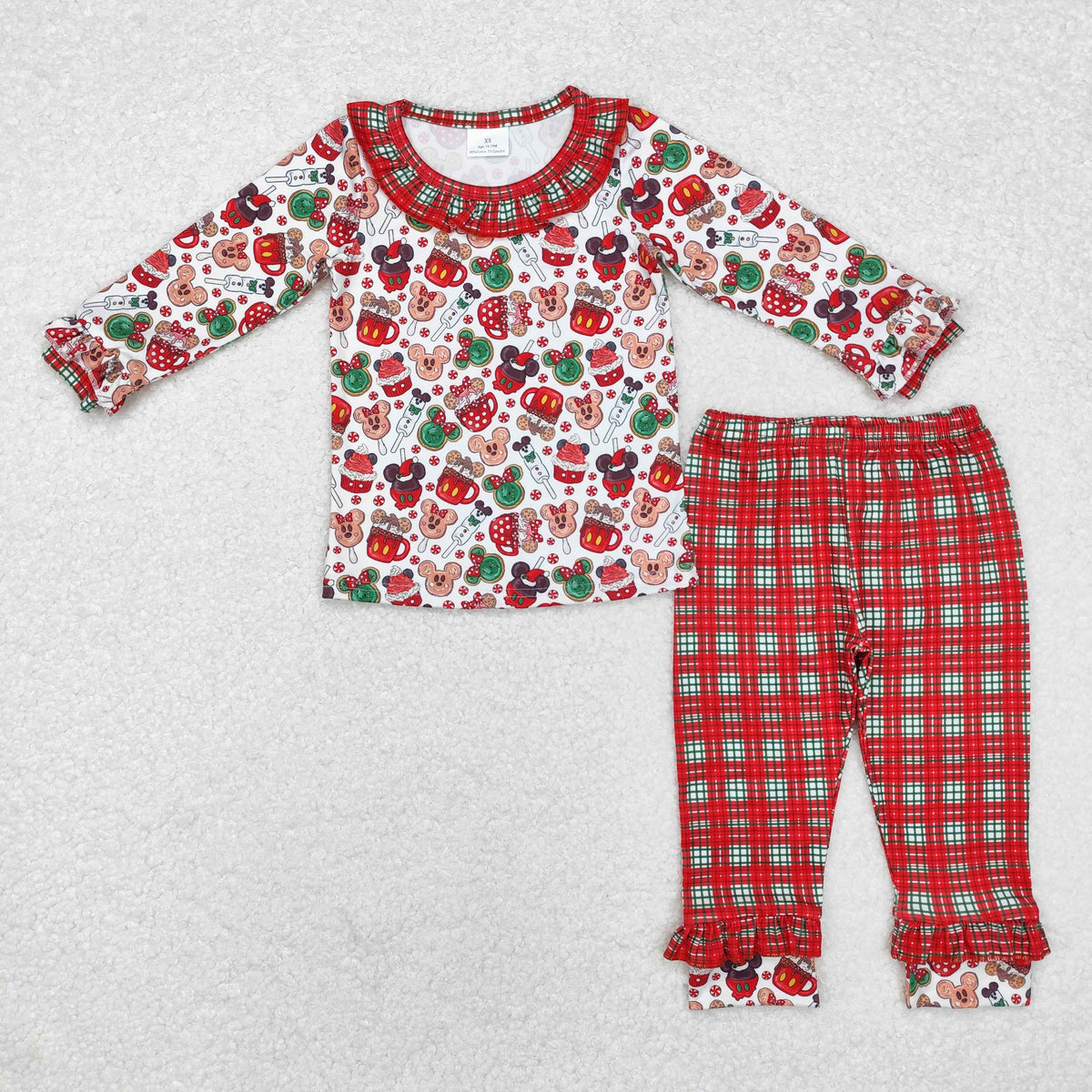 Cartoon Mouse Cookies Candy Print Family Christmas Pajamas Styles