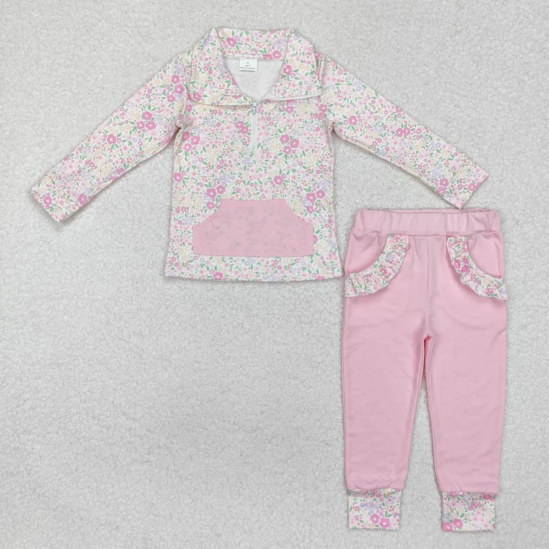 Sibling Baby Boys Girls Floral Leopard Zipper Pullovers Leggings Pant Fall Clothes Sets