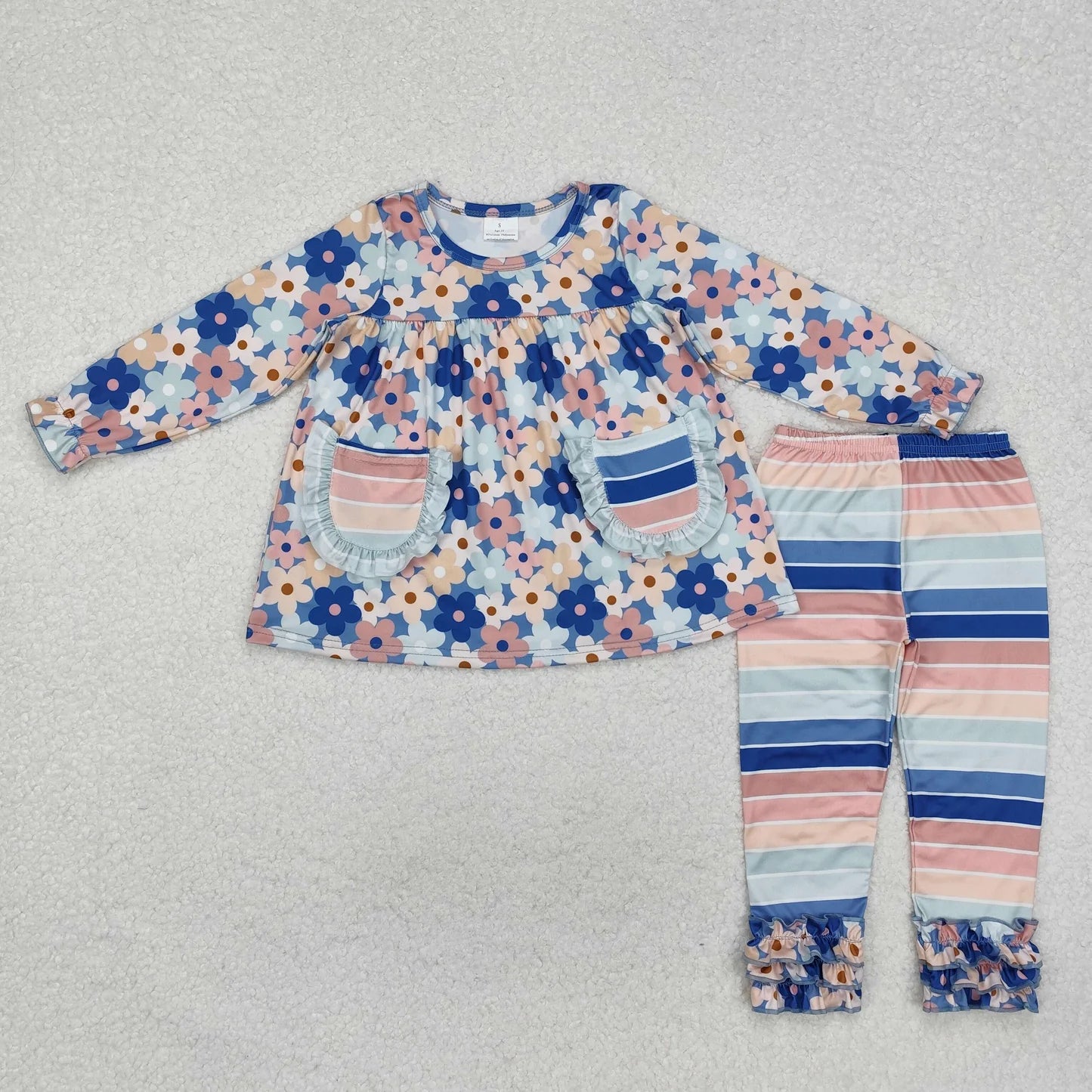Sibling Baby Girls Long Sleeve Tunic Top with Leggings Outfit