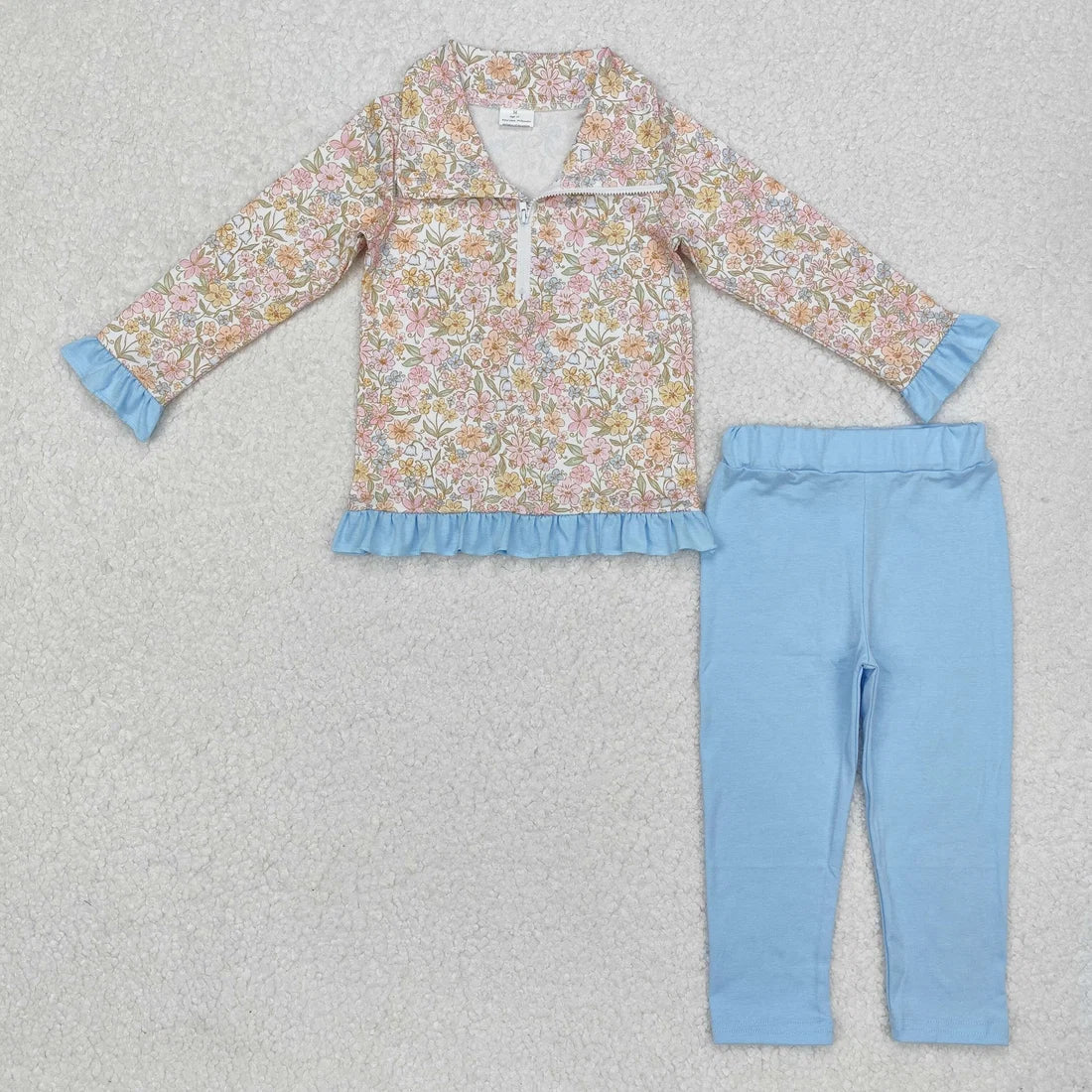 Sibling Baby Boys Girls Floral Leopard Zipper Pullovers Leggings Pant Fall Clothes Sets