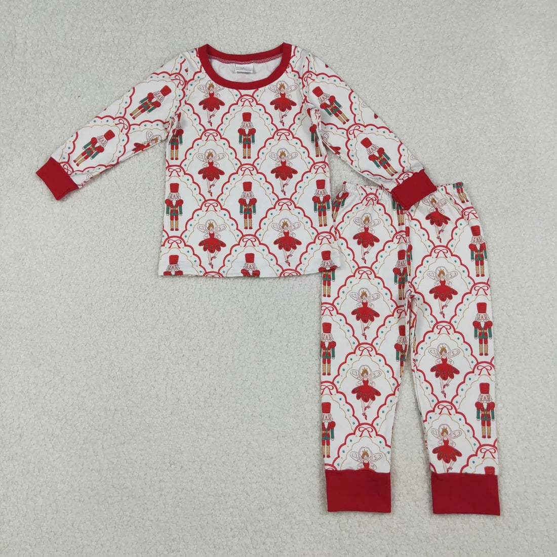 Sibling Baby Girls Bows Soldiers Dancers Checked Pant Christmas Pajamas Sets Zipper Rompers
