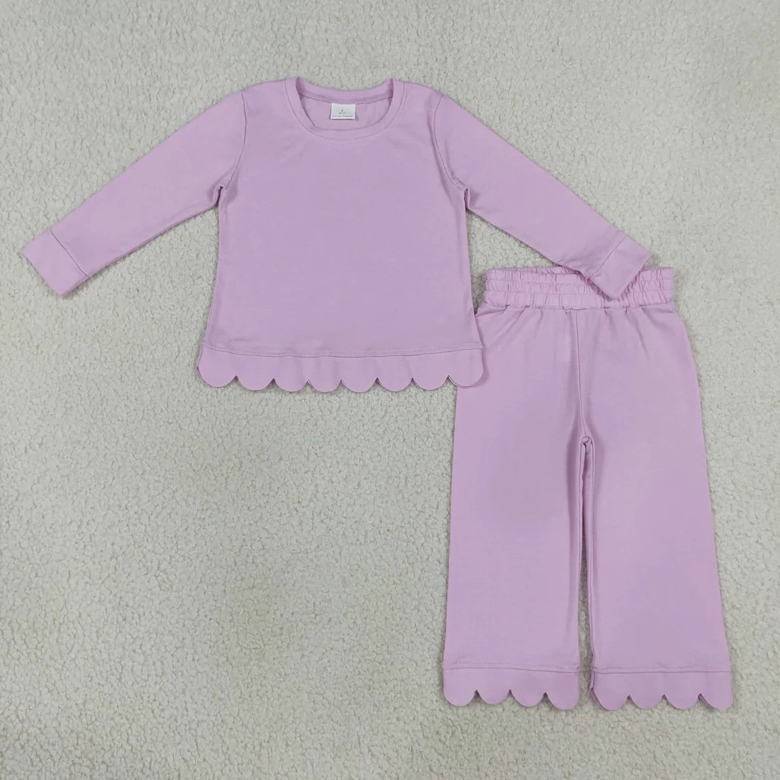 Sibling Baby Girls Long Sleeve Shirts Top Pants Scallop Clothes Sets