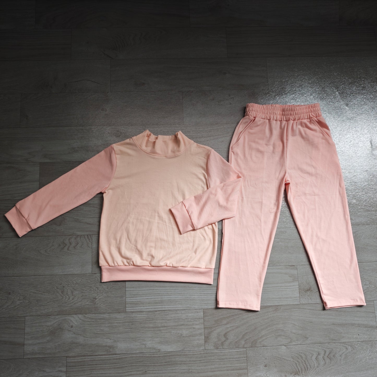6.23 Preorder GLP3410 Pink Color Long Sleeve Top Pocket Pants Girls Cotton Clothes Set