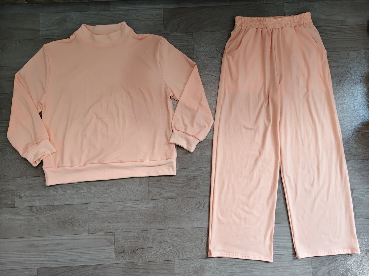 6.23 Preorder GLP3415 Pink Color Long Sleeve Top Pocket Pants Woman Cotton Clothes Set