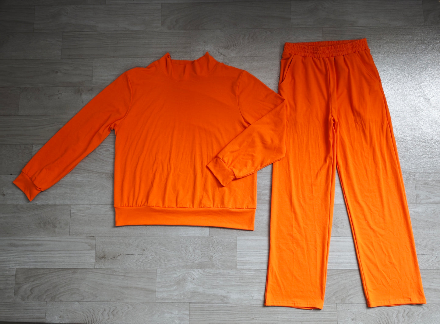 6.23 Preorder GLP3419 Orange Color Long Sleeve Top Pocket Pants Woman Cotton Clothes Set