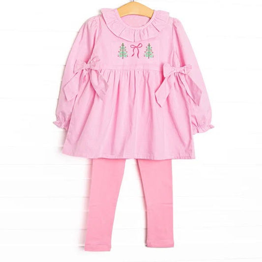 7.2 Preorder Kids Girls Christmas Long Sleeve Tunic Top with Leggings Outfit