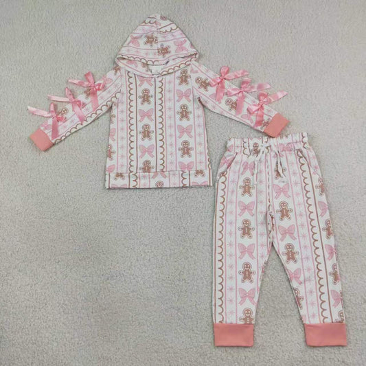 Sibling Kids Girls Christmas Gingersnap Light Hoodie Top Jogger Outfit