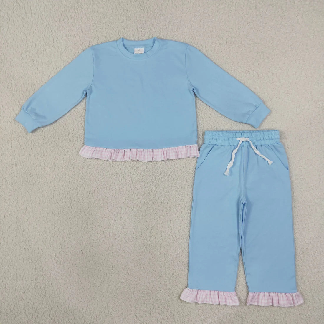 Sibling Kids Girls  Long Sleeve Top Ruffle Pants Outfit