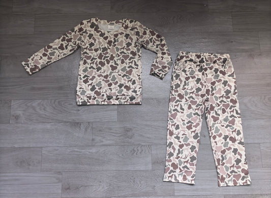 8.27 GLP3779 Preorder Green Brown Hunting Camo Top Pockets Pants Girls Clothes Set