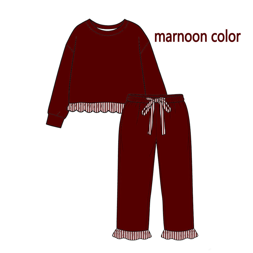 9.2 GLP3829 Preorder Marnoon Long Sleeve Top Ruffle Pants Girls Fall Clothes Set