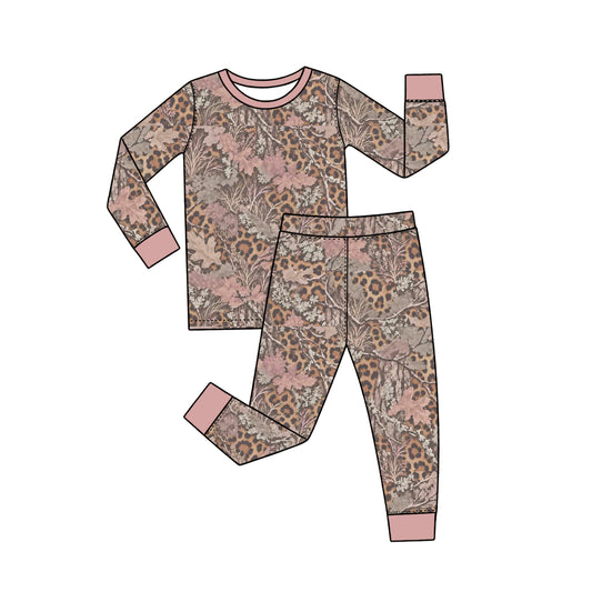 10.10 GLP3989 Preorder Branch Leopard Print Girls Pajamas Clothes Set