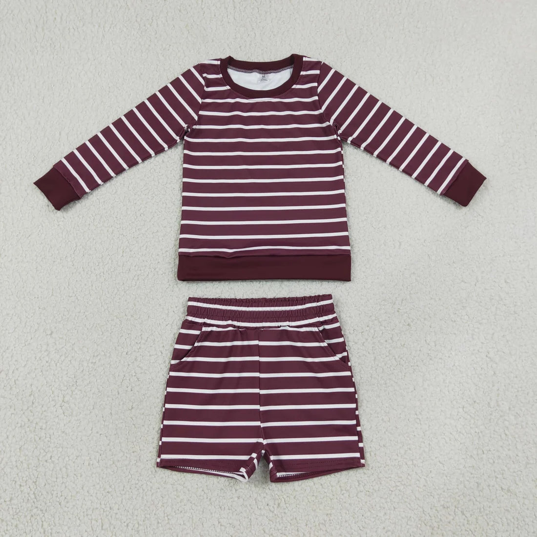 Sibling Baby Girls Striped Long Sleeve Top Shorts Active Outfit