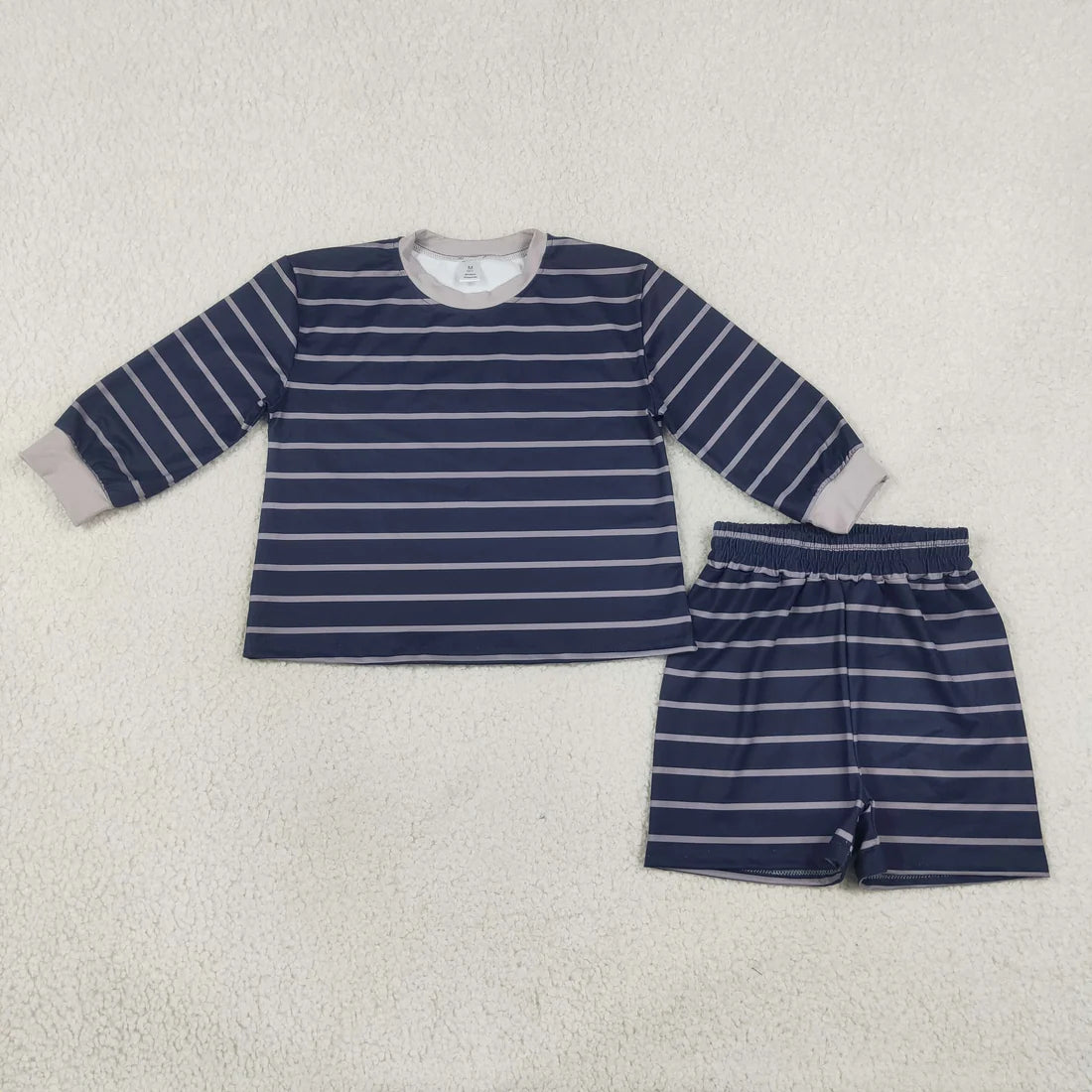 Sibling Baby Girls Striped Long Sleeve Top Shorts Active Outfit