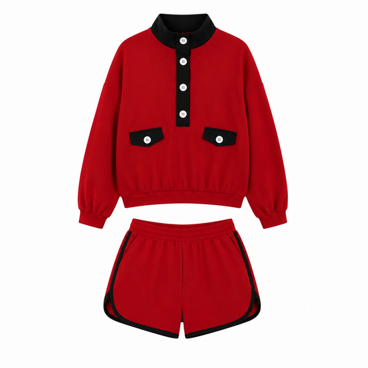 8.11  Preorder Adult Red Black Contrast Kids Casual Outfit