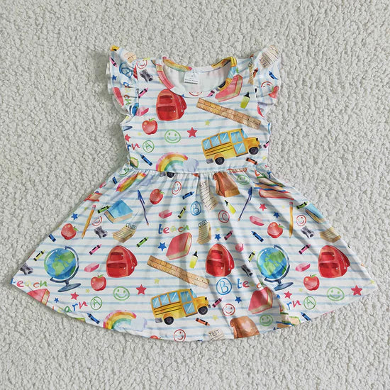 Sibling Baby Girls Back To School Knee Length Dresses