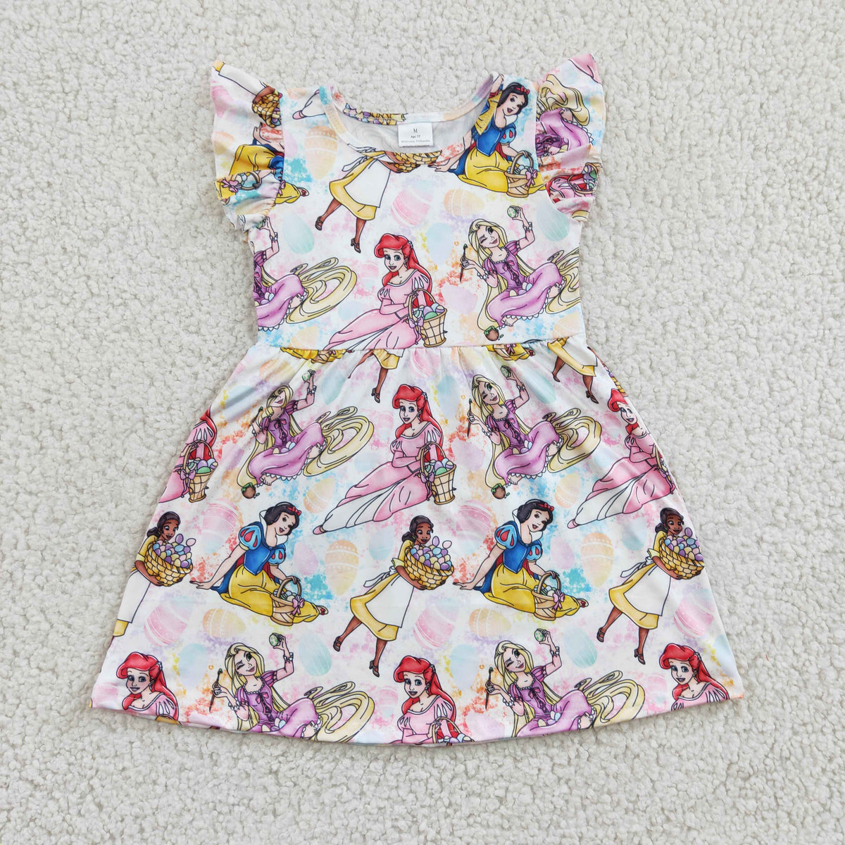 Girls Cartoon Princess print Easter dress  GSD0168