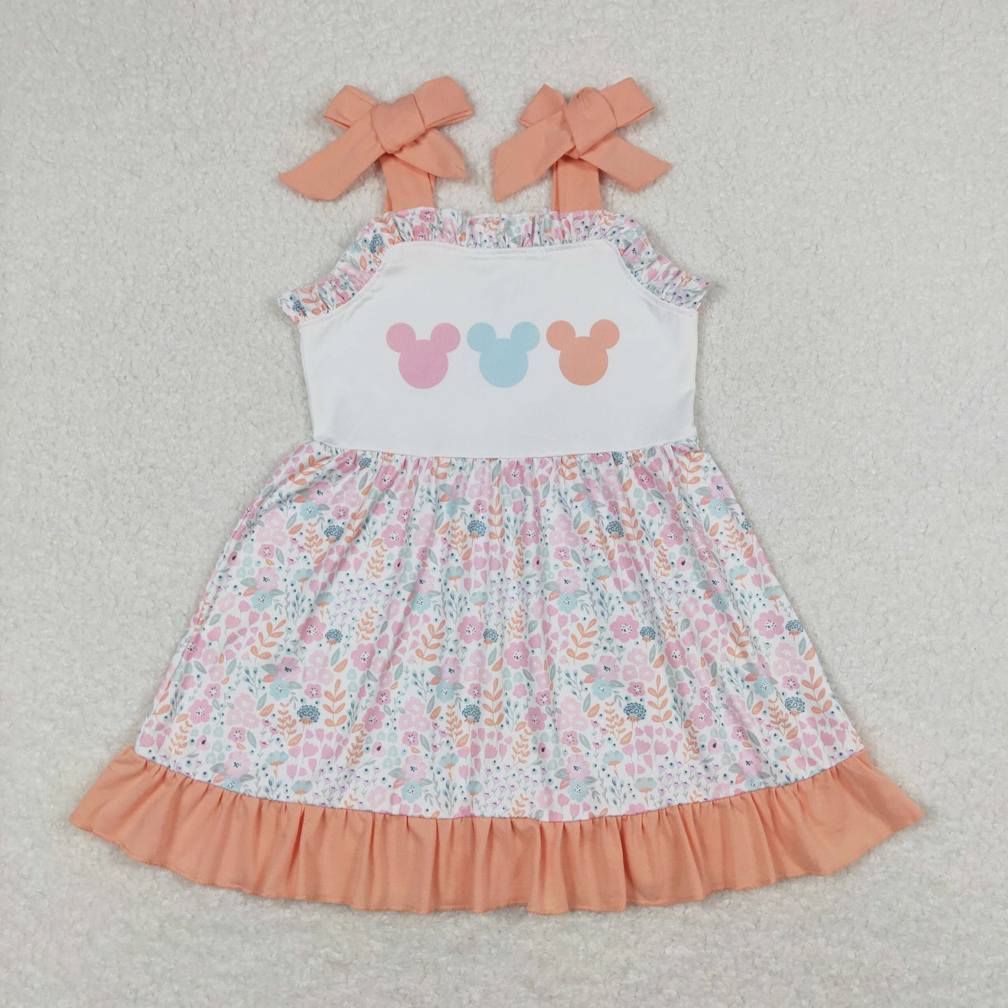 Baby Girls Pink Floral Mouse Shirt Sibling Designs Clothes Sets