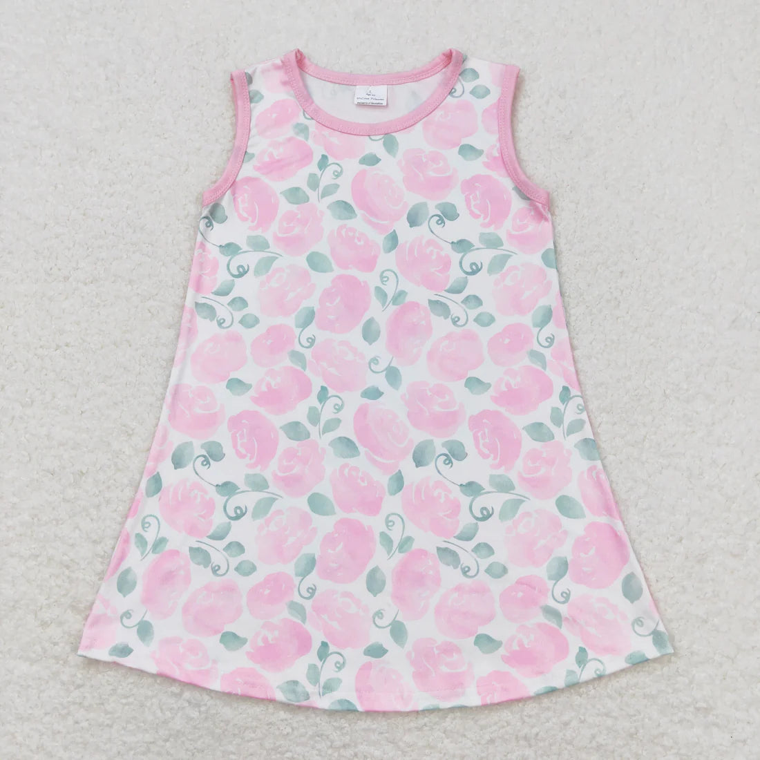 Sibling Baby Girls Flowers Checked Ruffle Knee Length Dresses