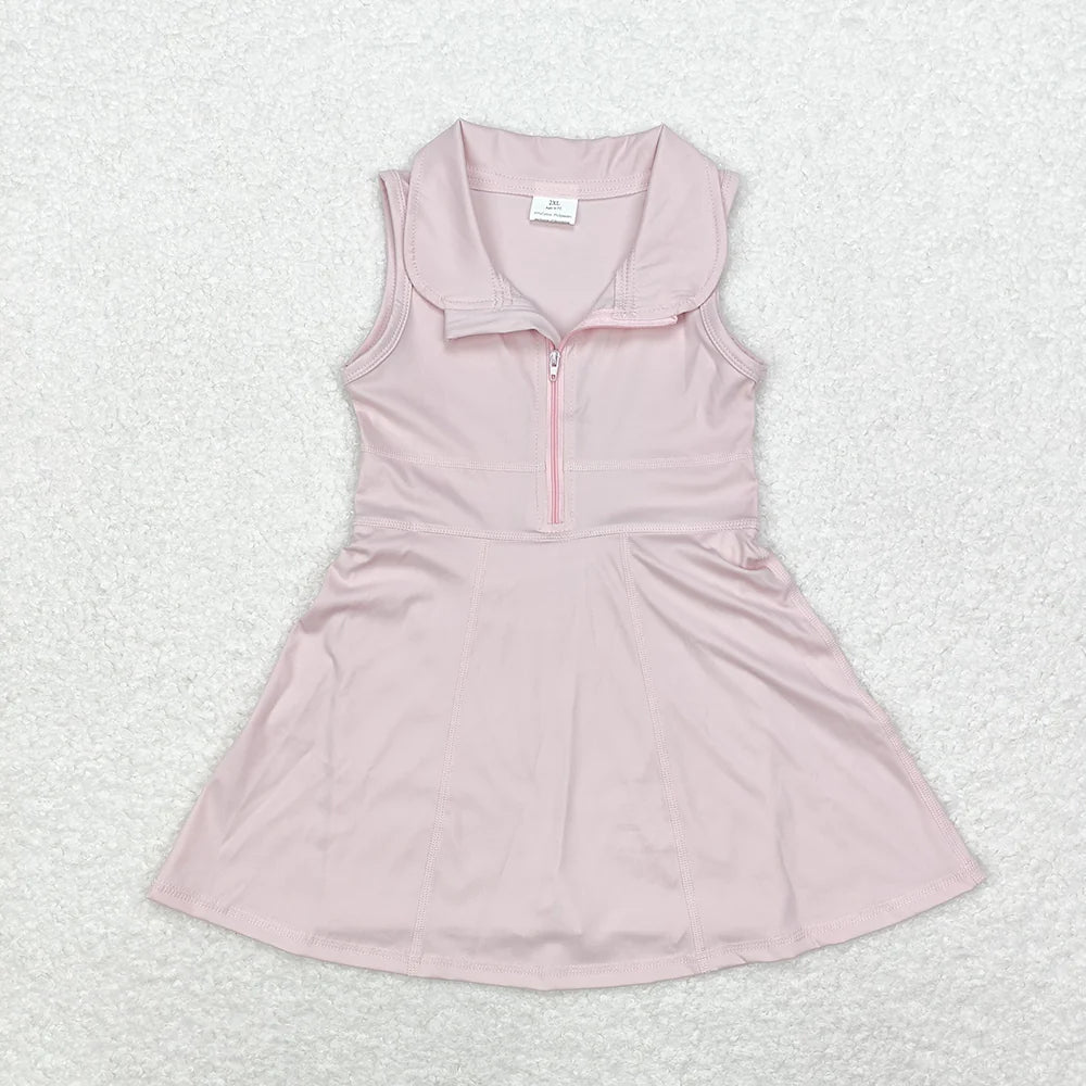 Sibling 8 Colors Baby Girls Athletic Zip Sleeveless Active Dress