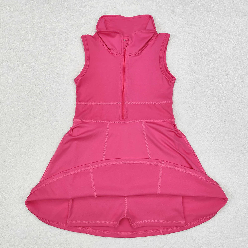 Sibling 8 Colors Baby Girls Athletic Zip Sleeveless Active Dress