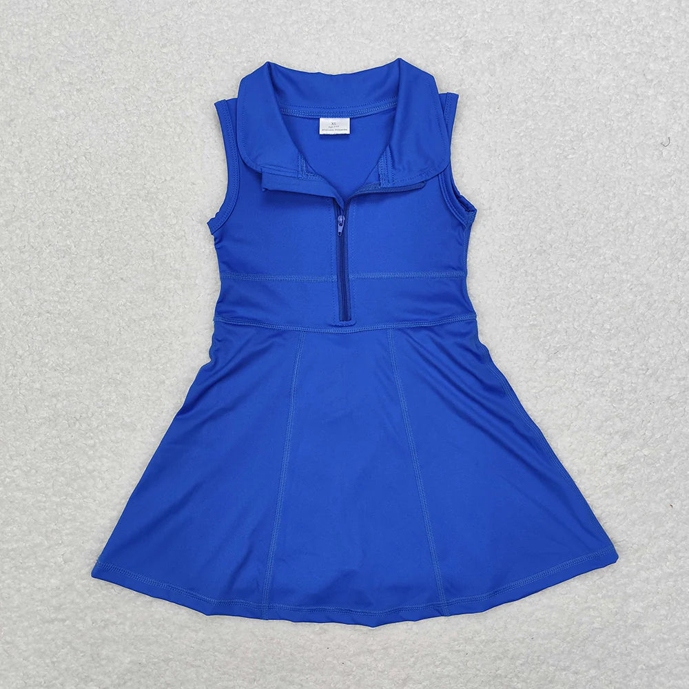 Sibling 8 Colors Baby Girls Athletic Zip Sleeveless Active Dress
