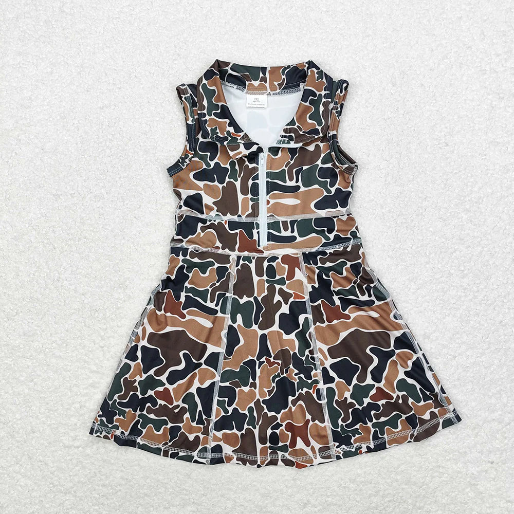 Sibling 8 Colors Baby Girls Athletic Zip Sleeveless Active Dress