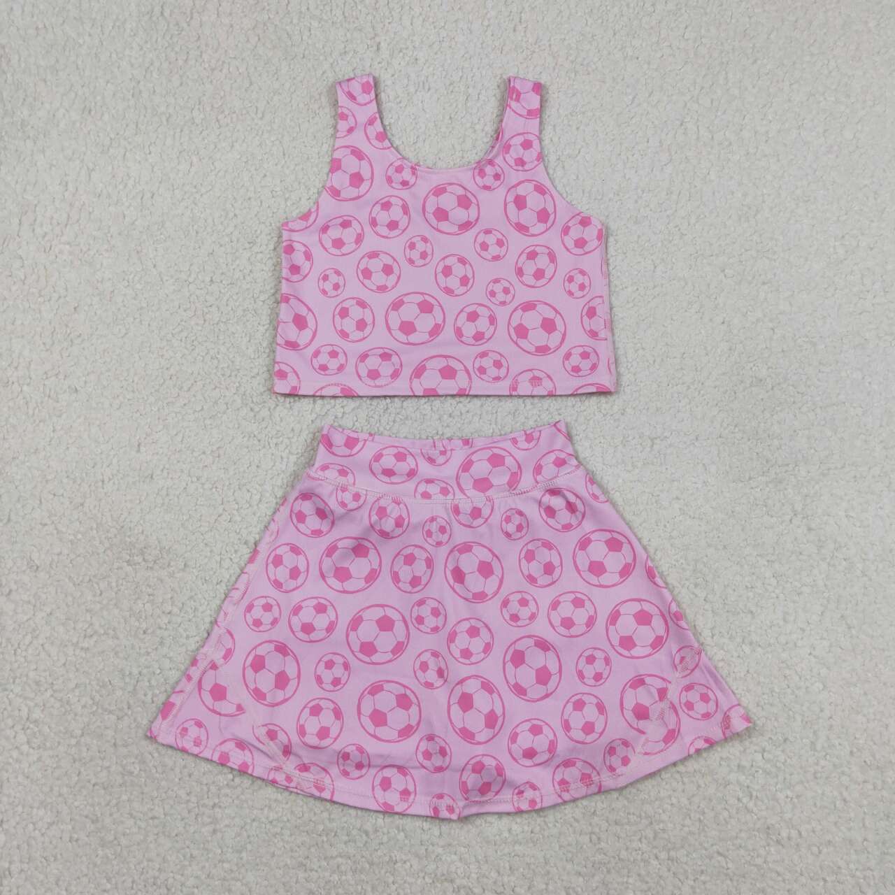 GSD1468 Soccer Pink Tank Top & Skirts Shorts Yoga Sets Baby Girls Active Wear