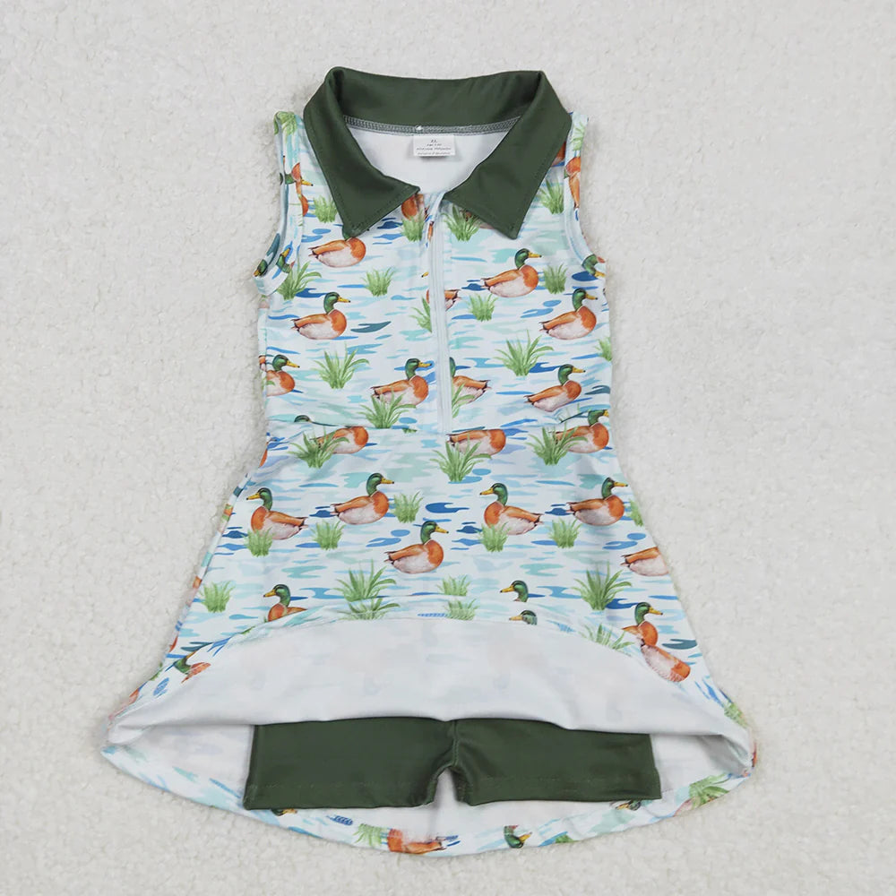 Sibling 8 Colors Baby Girls Athletic Zip Sleeveless Active Dress