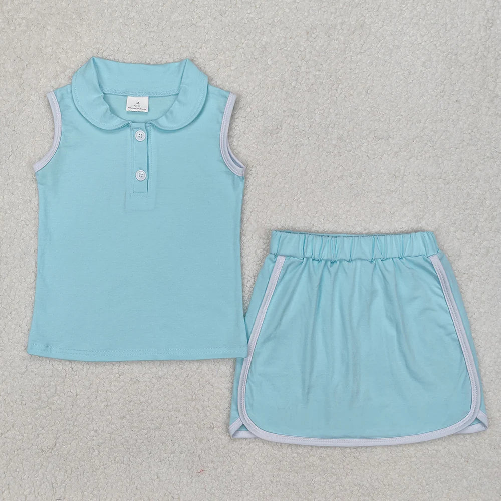 Sibling Baby Girls Solid Color Cotton Pullover Top Sports Shorts Clothes Sets