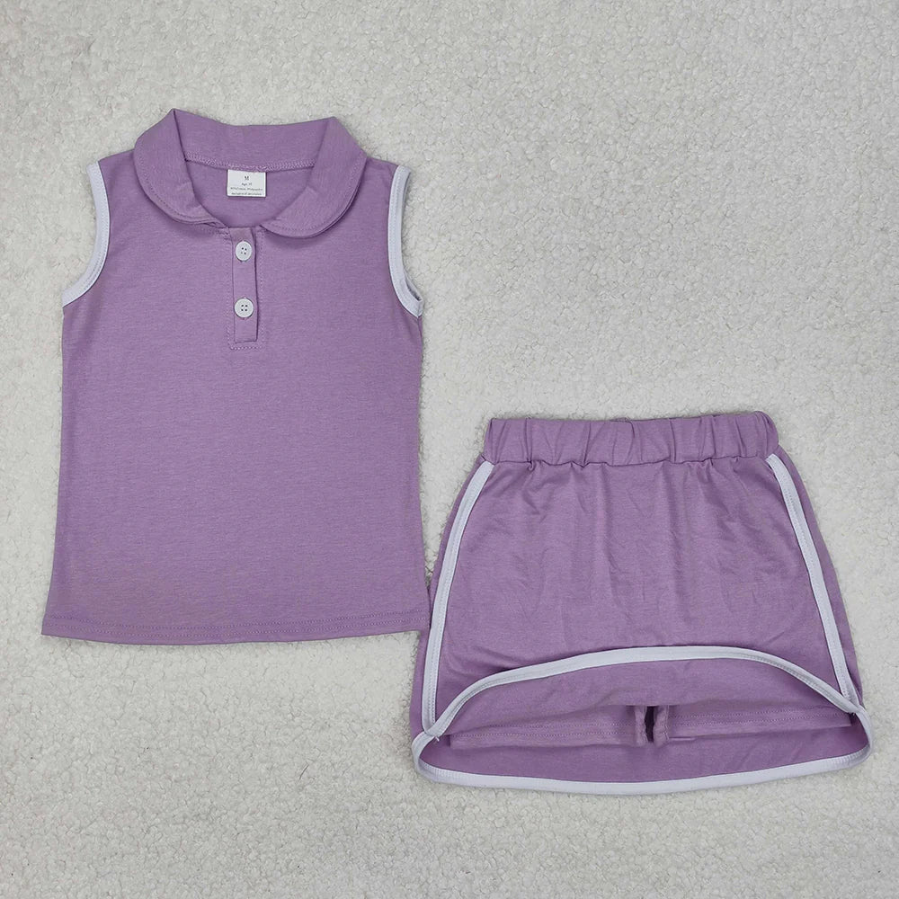 Sibling Baby Girls Solid Color Cotton Pullover Top Sports Shorts Clothes Sets