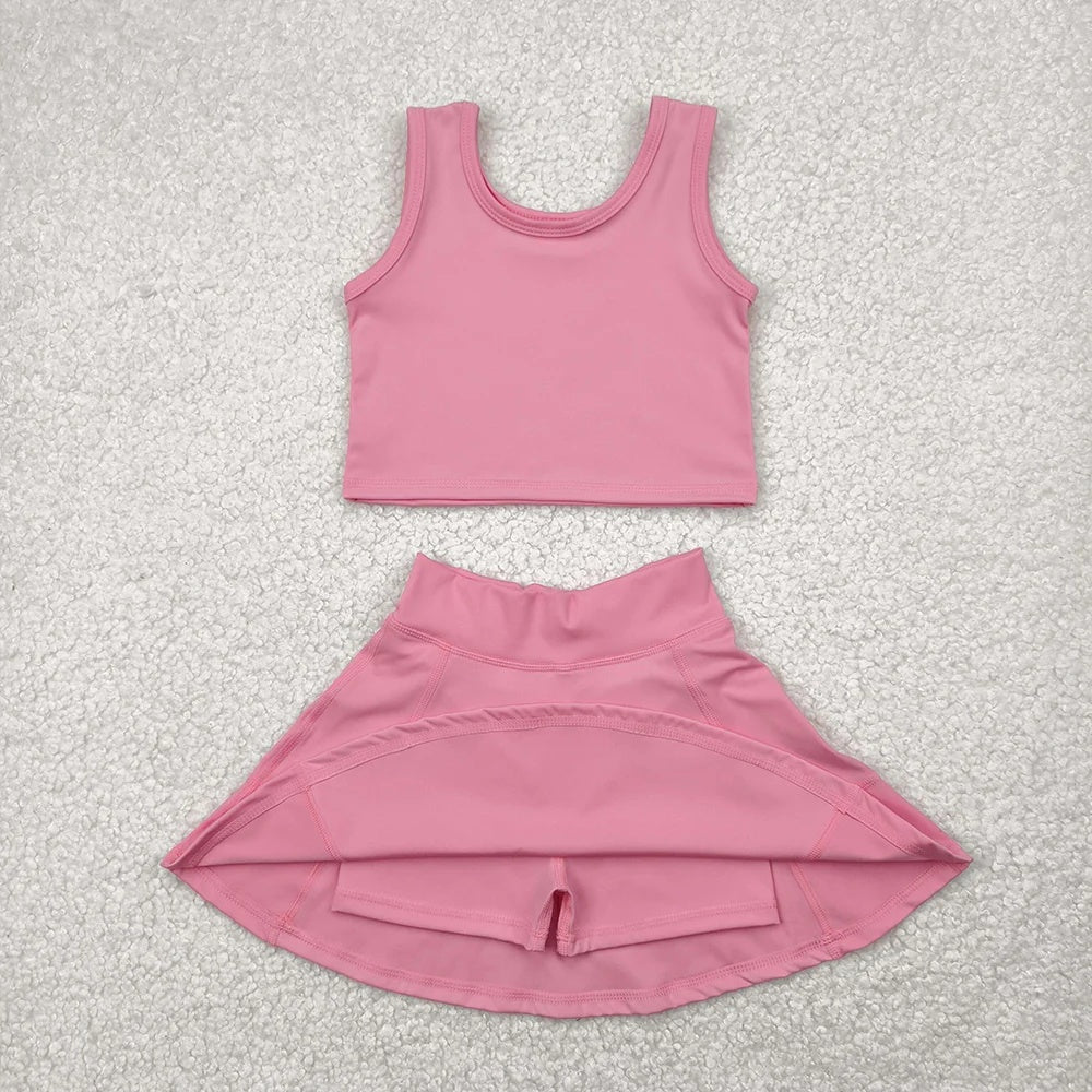 Toddler Girls Pink Sleeveless Top & Skort Active Outfit
