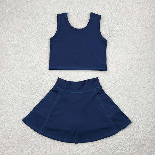 Toddler Girls Navy Sleeveless Top & Skort Active Outfit