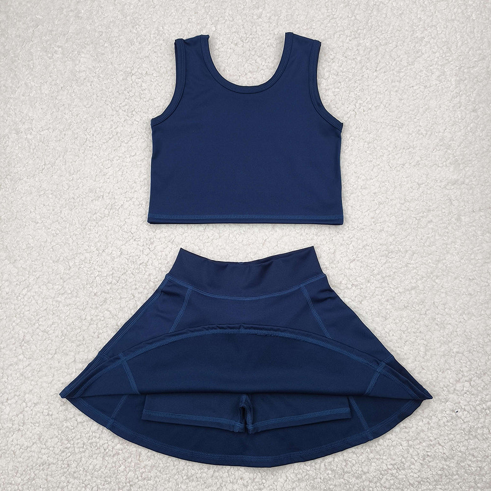 Toddler Girls Navy Sleeveless Top & Skort Active Outfit