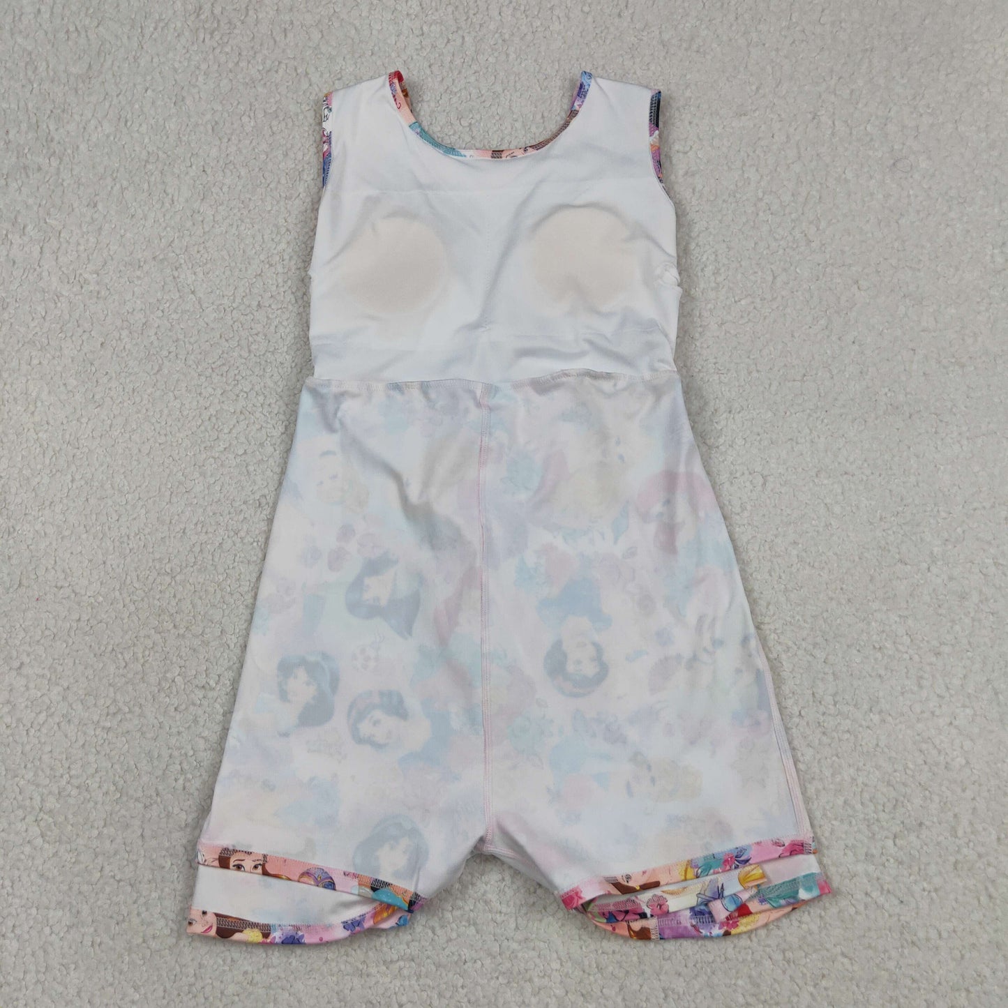 GSD2136 Cartoon Princess Flowers Baby Girls Sleeveless Backless Active Dress