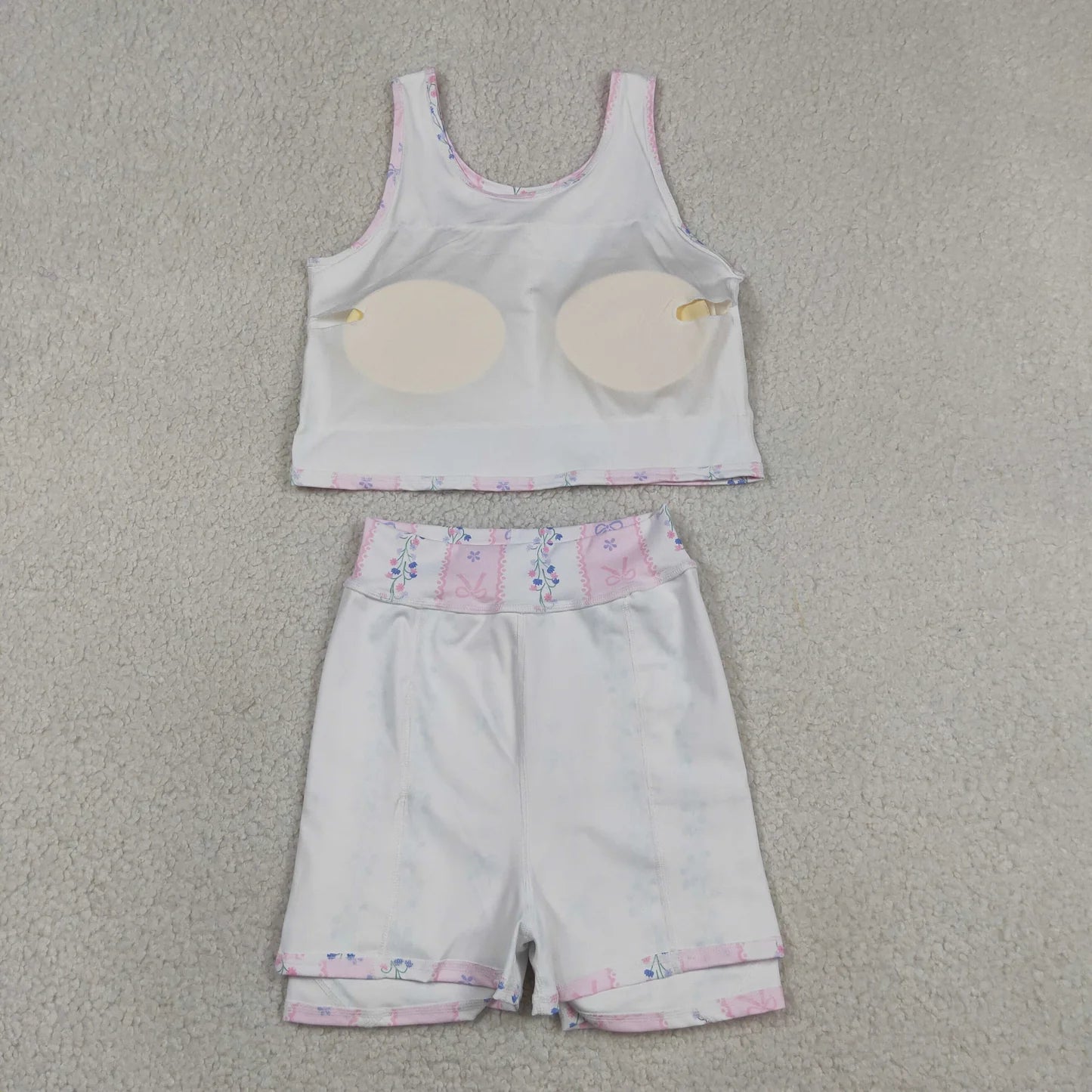 Sibling Baby Girls Sleeveless Colorful Flowers Vest Skirt Shorts Yoga Active Clothes Sets
