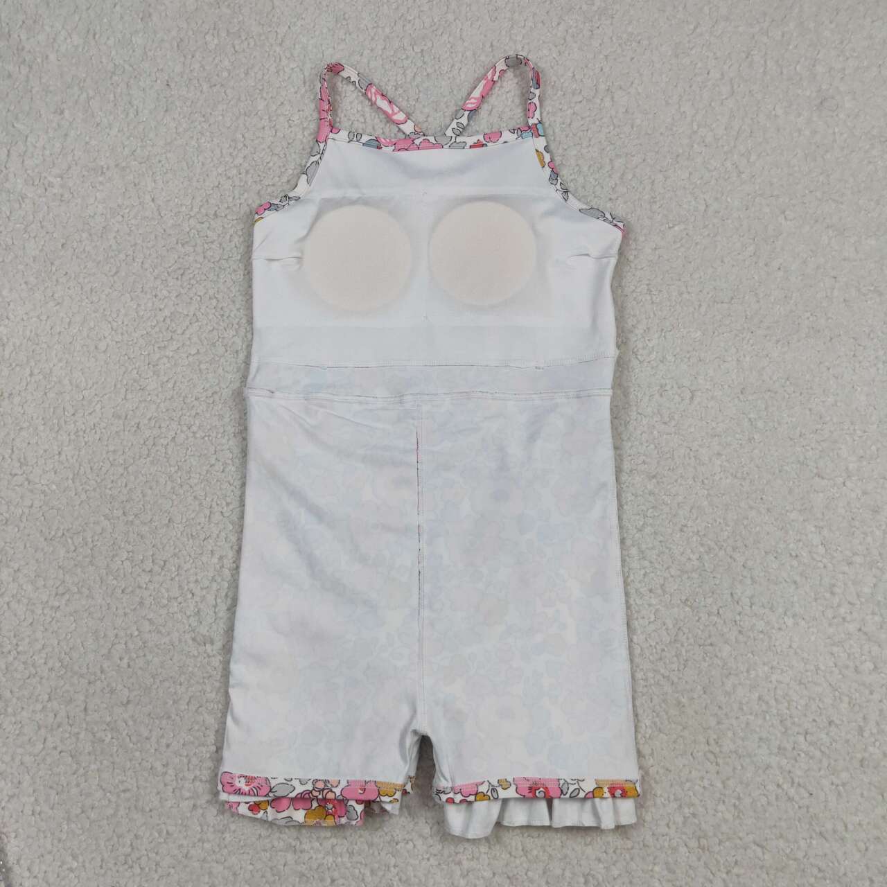 GSD2278 Pink Flowers Baby Girls Strap Backless Ruffle Active Dress