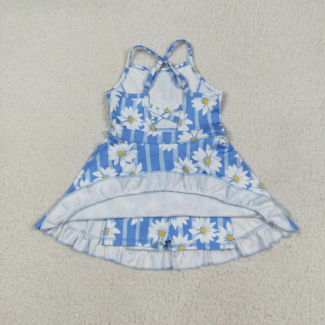 Girls Floral Halter Active Dress with Built-in Shorts - Toddler Summer Sporty Skort