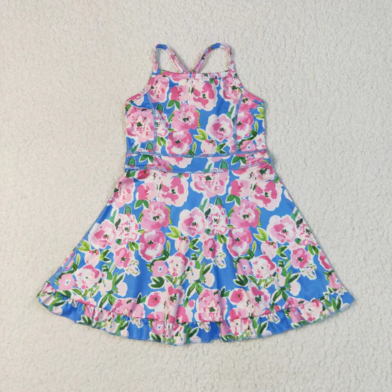 Sibling Baby Girls Straps Sports Wear Yoga Athletic Knee Length Dresses