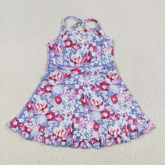 Sibling Baby Girls Straps Sports Wear Yoga Athletic Knee Length Dresses
