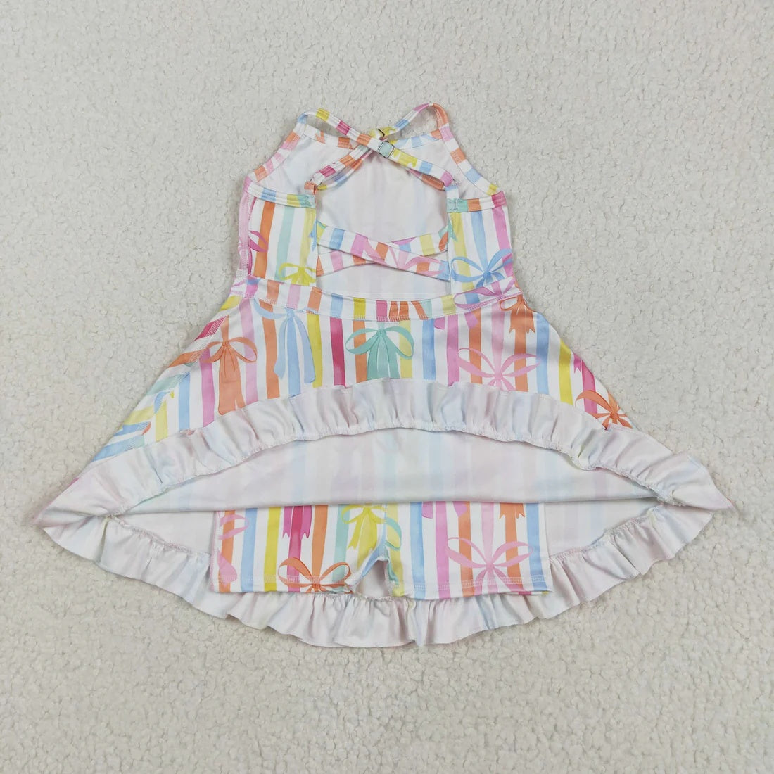 Girls Floral Halter Active Dress with Built-in Shorts - Toddler Summer Sporty Skort