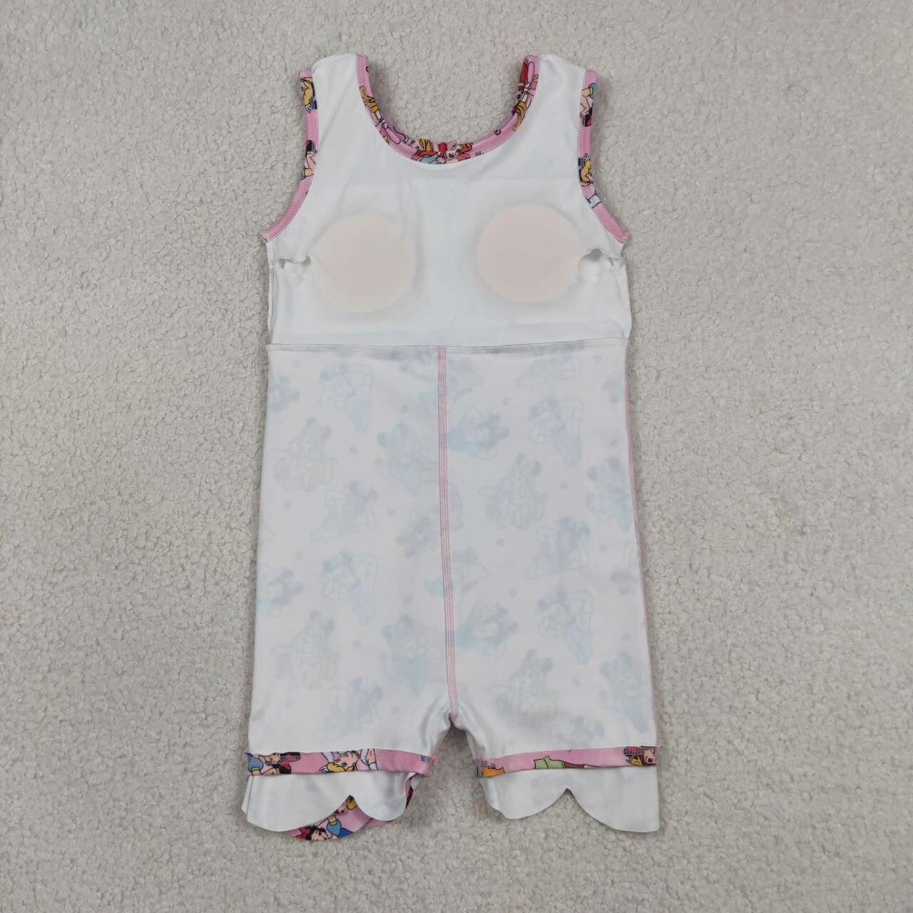 Cartoon Princess Girls Sleeveless Zipper Scallop Yoga Active Dress