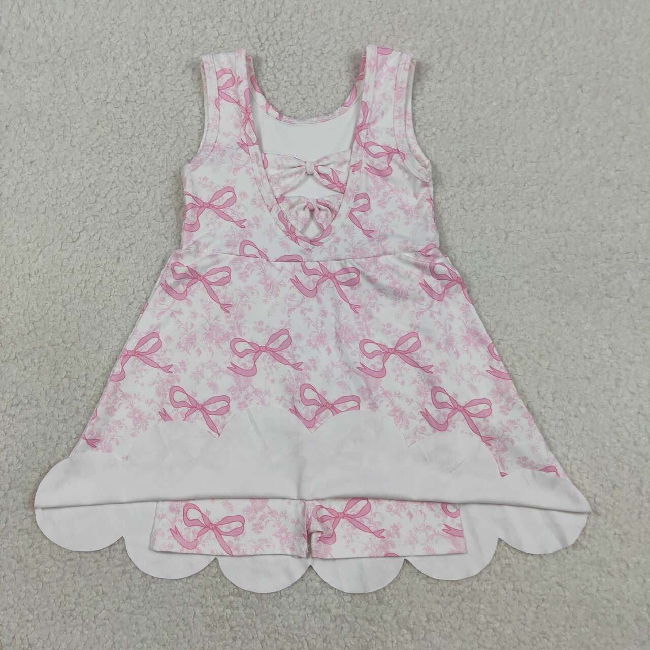 Baby Girls Pink Bows Floral Activity Wear Yoga Short Skort Knee Length Dresses