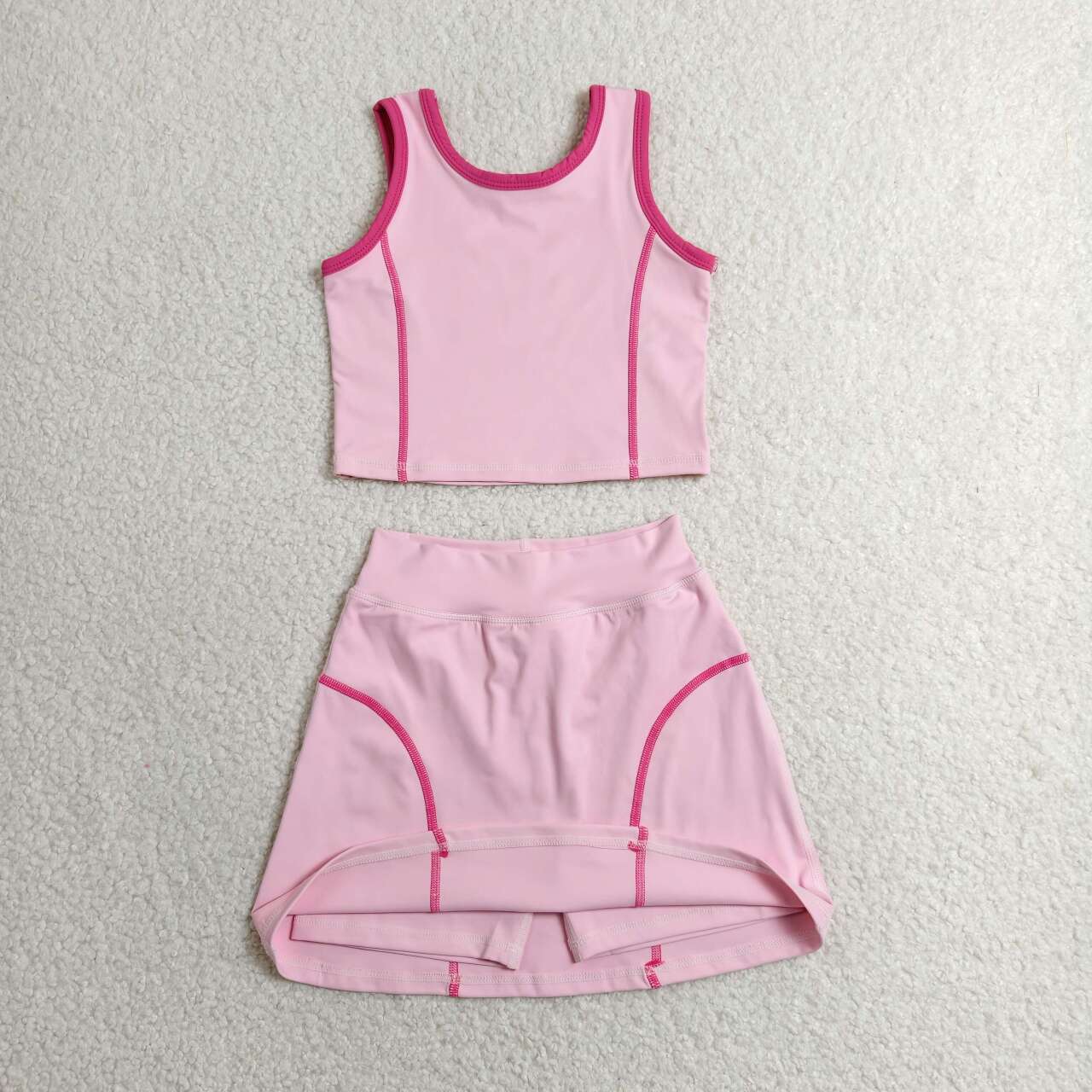 GSD2675 Bright Pink Tank Top with Skort Girls Summer Active Outfits
